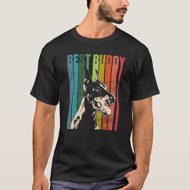 Dobermann Hund aveln T Shirt (Framsida)
