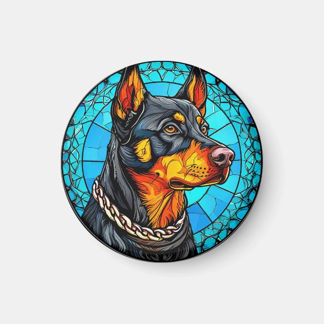 Dobermann hund magnet (Framsidan)