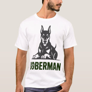 Dobermann Hund Vektor 2 Färger T Shirt