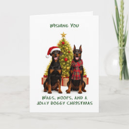 Dobermann Hunden Jul Helgkort