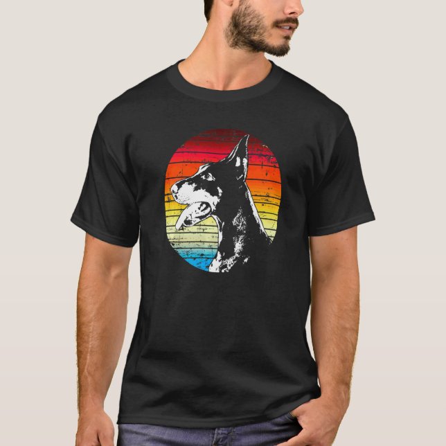 Dobermann Hundras 10 T Shirt (Framsida)
