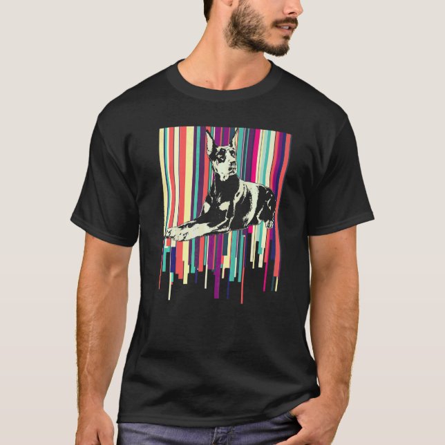 Dobermann Hundras  8 T Shirt (Framsida)