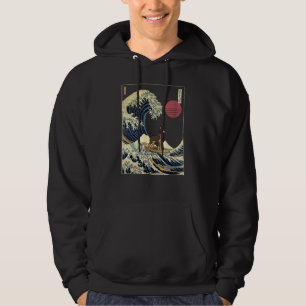 Dobermann Japansk Kanagawa Wave-Hund för Surfa Hoodie