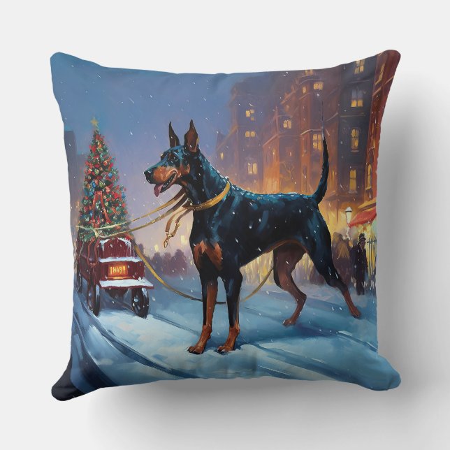 Dobermann Jul Firande Säsong Kudde (Baksida)