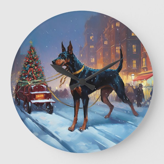 Dobermann Jul Firande Säsong Stor Klocka (Framsida)