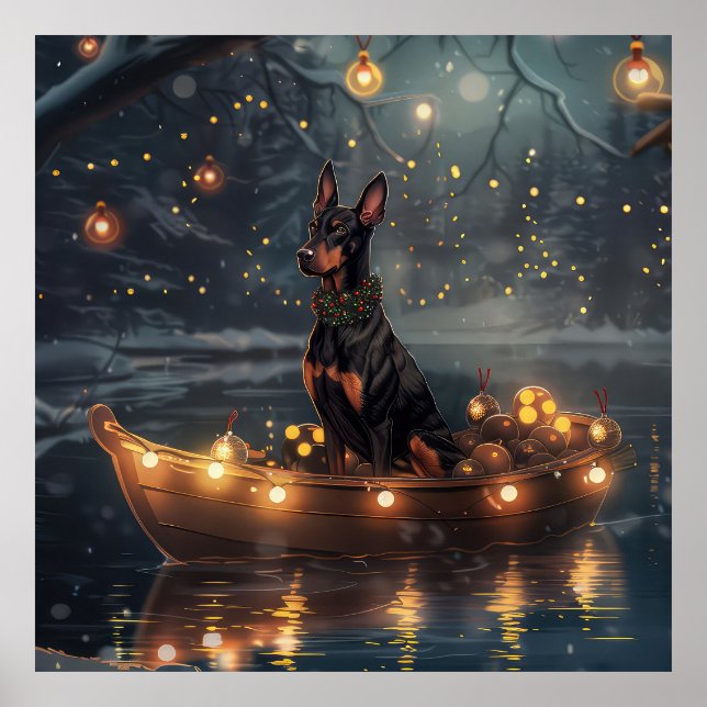 Dobermann Julfestlig resa Poster (Framsidan)