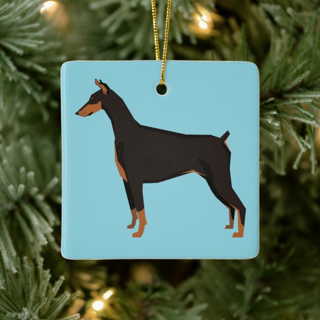 Dobermann Julgransprydnad Keramik (Träd)
