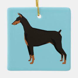 Dobermann Julgransprydnad Keramik