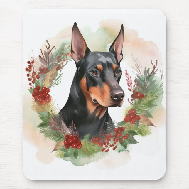 Dobermann Julkrans Festiv Valp Musmatta (Framsidan)