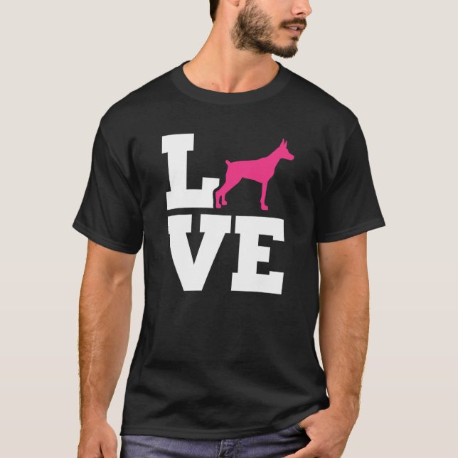 Dobermann Kärlek 1 T Shirt (Framsida)