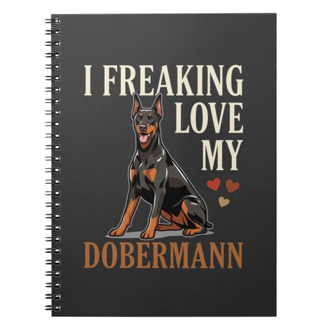 Dobermann Kärlek Hundälskare Anteckningsbok (Framsidan)
