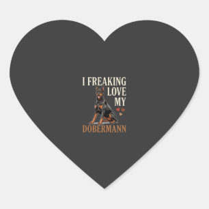 Dobermann Kärlek Hundälskare Hjärtformat Klistermärke