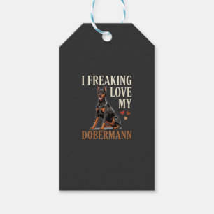 Dobermann Kärlek Hundälskare Presentetikett