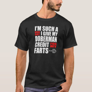 Dobermann-människa Dobermann-fis joke för män Pojk T Shirt