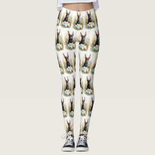 Dobermann med påskägg leggings