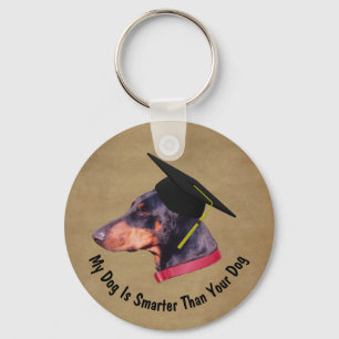 Dobermann Min hund är smartare än din hund Roligt Nyckelring