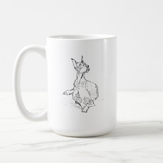 Dobermann-mugg – minimalist hundkaffemugg kaffemugg (Vänster)