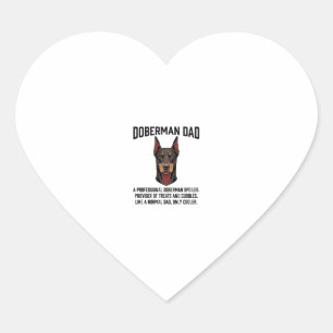 Dobermann Pappa Vintage Gravyr Hundälskare Tröja D Hjärtformat Klistermärke
