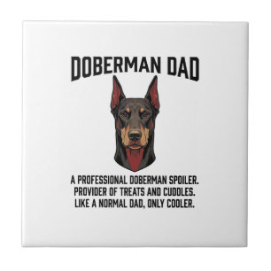 Dobermann Pappa Vintage Gravyr Hundälskare Tröja D Kakelplatta