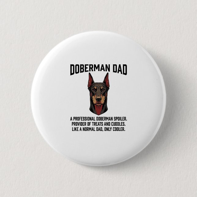 Dobermann Pappa Vintage Gravyr Hundälskare Tröja D Knapp (Framsida)