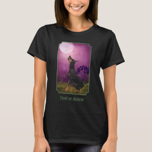 Dobermann Pinscher Fantasyorkidéer Hundkonst T Shirt