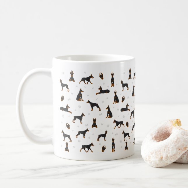Dobermann Pinscher hund Kaffemugg (Med munk)