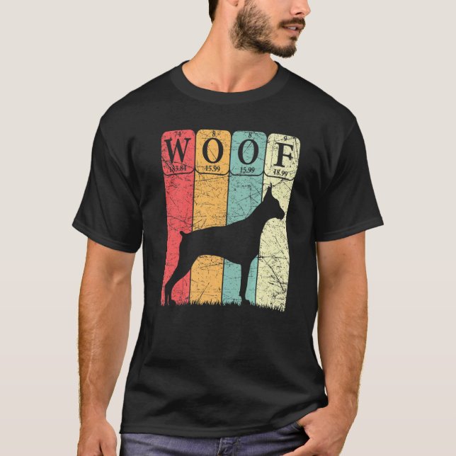 Dobermann Pinscher Hund Periodiska Systemet Elemen T Shirt (Framsida)
