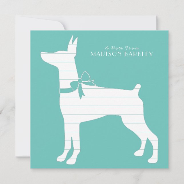 Dobermann Pinscher Hund Puppy Dobie Tack Kort (Framsida)