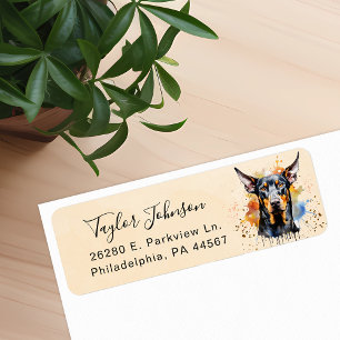 Dobermann Pinscher Hund Returadressetikett Returadress Etikett