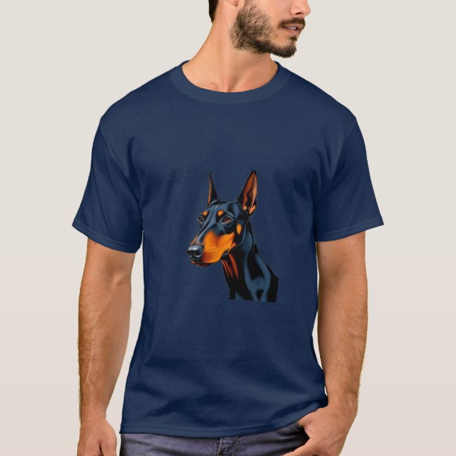 Dobermann Pinscher hund  T Shirt (Framsida)