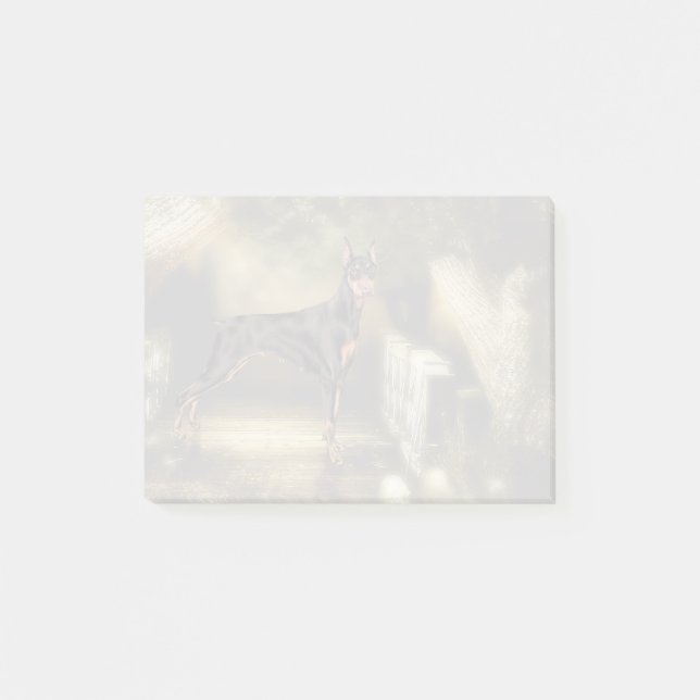 Dobermann Pinscher Hundtryck Post-it Block (Framsida)