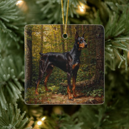Dobermann Pinscher Julgransprydnad Keramik