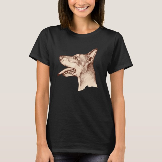 Dobermann Pinscher Konst T Shirt (Framsida)