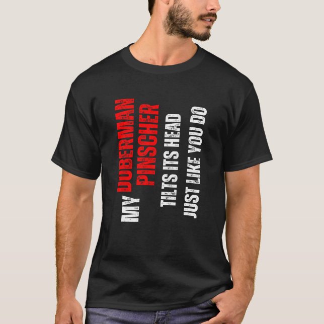 Dobermann Pinscher min Dobermann Pinscher lutar si T Shirt (Framsida)