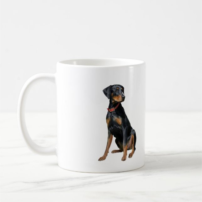 Dobermann Pinscher (naturlig) Kaffemugg (Vänster)