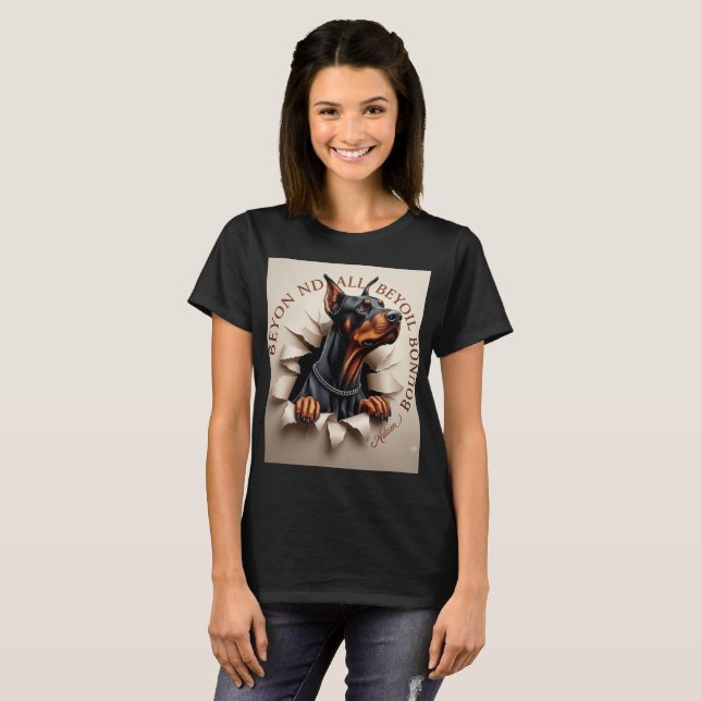 Dobermann Pinscher Rivit Pappers Grafisk T-Shirt (Hel framsida)