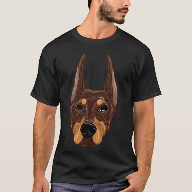 Dobermann Red and Rust T Shirt (Framsida)