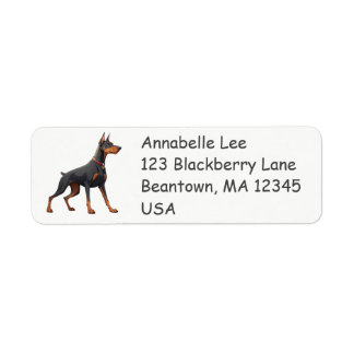 Dobermann Returadress Etikett