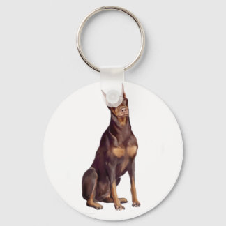 Dobermann (röd sittande) nyckelring