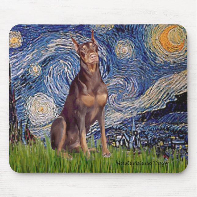 Dobermann (röd) - Stjärnnatt Musmatta (Framsidan)