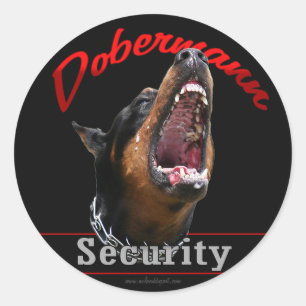 Dobermann Security Runt Klistermärke