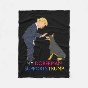 Dobermann Stöder Trump Gåva Dobermann Tysk Pinsche Fleecefilt