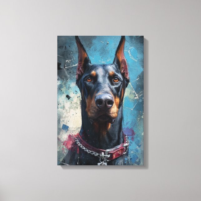 Dobermann – Styrka och lojalitet Canvastryck (Framsida)