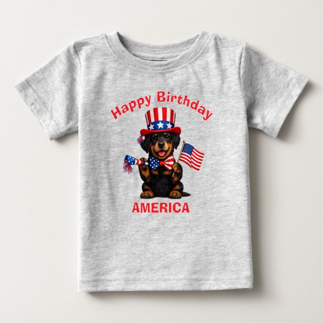 Dobermann-valp (2o) Patriotisk barn t-shirt (Framsida)