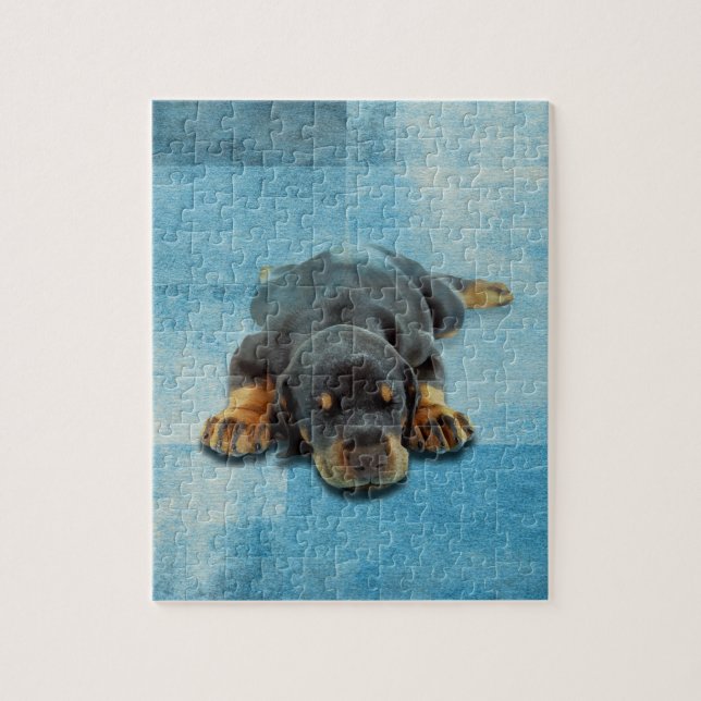 Dobermann valp - DobermanPinscher Pussel (Vertikal)