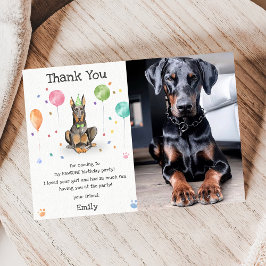 Dobermann Valp Hund Födelsedag Tack Kort