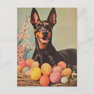 Dobermann Vintage Påsk Vykort