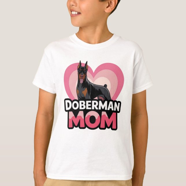 Dobermannmamma T Shirt (Framsida)