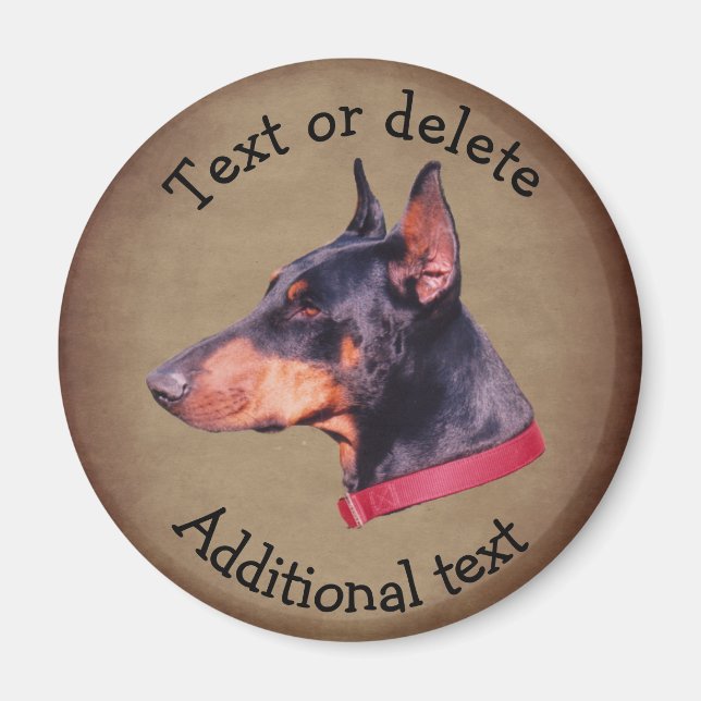 Dobermannpinscher Hund Personlig Magnet (Framsidan)