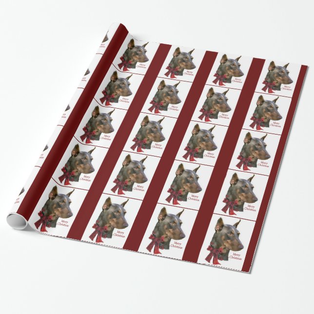 Dobermannpinscher jul presentpapper (Utrullad)